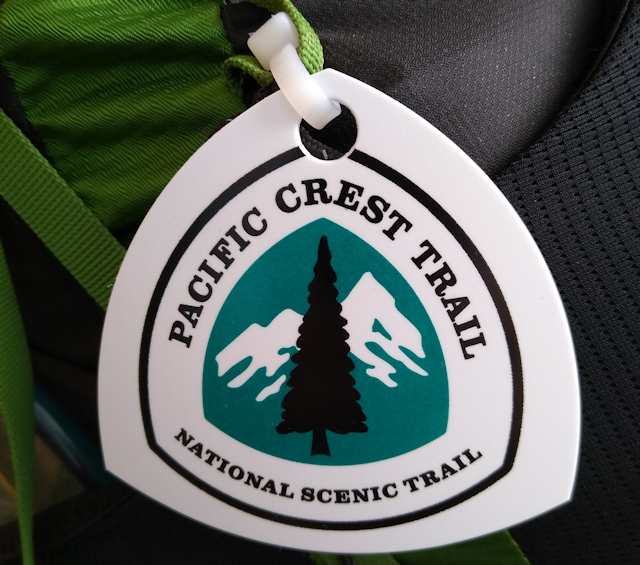 Pacific Crest Trail Hangtag attached to my Osprey Exos 58 Backpack